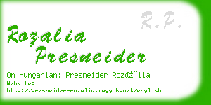 rozalia presneider business card